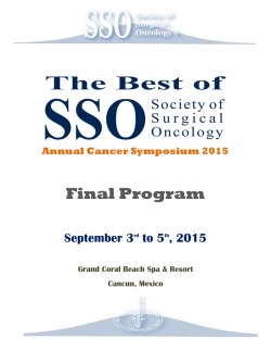 Final Program - Instituto Nacional de Cancerolog&iacute;a