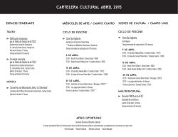 CARteleRa CultuRal ABRIL 2015