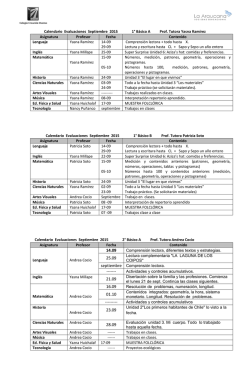 Calendario evaluaciones:Septiembre Descargar