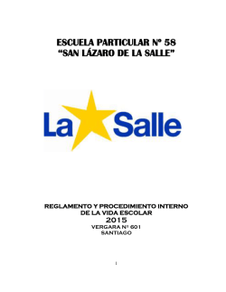 ESCUELA PARTICULAR Nº 58 “SAN LÁZARO DE LA SALLE”