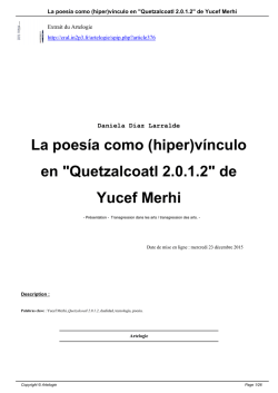 La poesía como (hiper)vínculo en "Quetzalcoatl 2.0.1.2" de