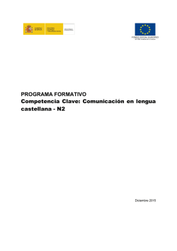 PROGRAMA FORMATIVO Competencia Clave: Comunicación en