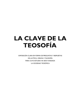 La clave de la Teosofia - Sociedad Teosófica Española
