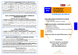 Abonos, Baño libre piscinas, Cursos de natación, Cursos estivales