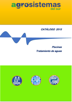 CATÁLOGO 2015 Piscinas Tratamiento de aguas
