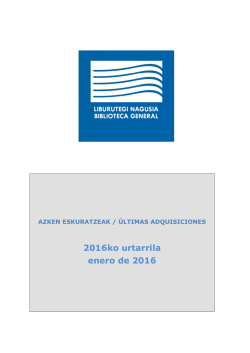 &Uacute;ltimas incorporaciones 30-11-2015