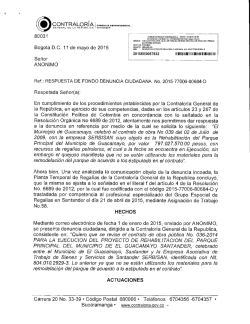 RESPUESTA DE FONDO DENUNCIA CIUDADANA No. 2015