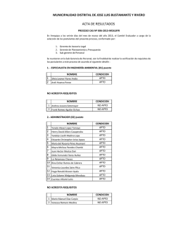 Relación de APTOS - Convocatoria CAS Nº 006-2015