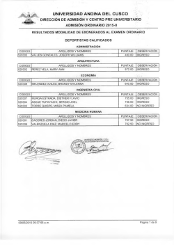 resultados modalidad de exonerados al examen ordinario