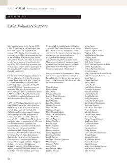 LASA Voluntary Support - Latin American Studies Association