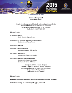 4 de noviembre de 2015 Cursos de Postgrado II 07:00 a 09:30
