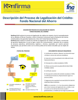 Descripci&oacute;n del Proceso de Legalizaci&oacute;n del Cr&eacute;dito