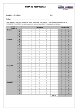 HOJA DE RESPUESTAS - Instituto Auto Rincon
