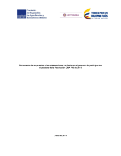 Documento de respuestas a las observaciones recibidas durante el