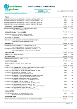 LISTA PRECIOS GENERAL - Suministros Limpiadores