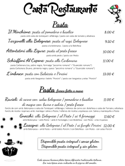 Tarzanelli alla Bolognese: pasta al ragú Bolognese Schiaffoni Al