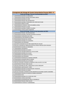 Cronograma de Entrega de Carnés Universitarios Proceso