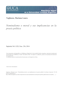 Nominalismo o moral y sus implicancias en la