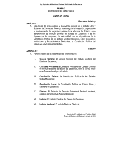 Ley Orgánica del Instituto Electoral del Estado de Zacatecas.