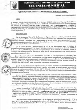 Resolucion de Gerencia Municipal Nro 0459-2015-GM-MDQ