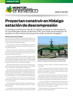 Proyectan construir en Hidalgo estación de descompresión