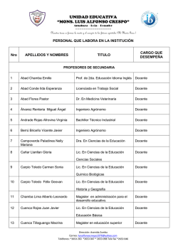 Nomina de los docentes