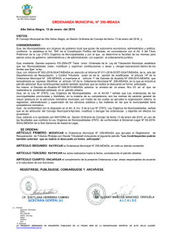 Ordenanzas Municipales 2015 - Municipalidad Distrital de Alto