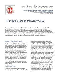 ¿Por qué pierden Pemex y CFE? - Frente de Trabajadores de la