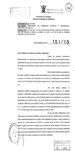 Dictámen 151/2015 - Gobierno de La Pampa