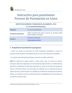 Instructivo para postulantes Proceso de Postulación en Lı́nea