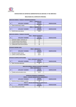 convocatoria de contratos administrativos de servicios n&deg; 001