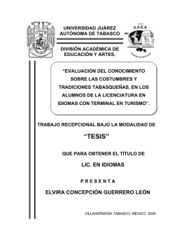 “TESIS” - Acervo Histórico UJAT - Universidad Juárez Autónoma de