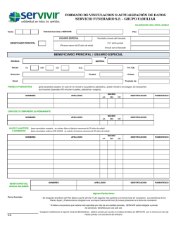 Formulario Servivir (sevicio exequial)