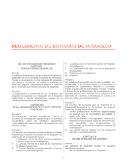 REGLAMENTO DE ESTUDIOS DE POSGRADO
