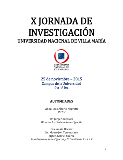 X Jornadas de Investigaci&oacute;n