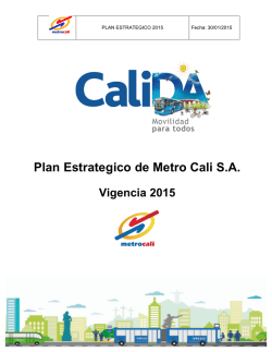 Plan Estratégico Metro Cali 2015