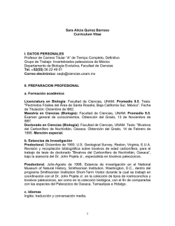 1 Sara Alicia Quiroz Barroso Curriculum Vitae I. DATOS