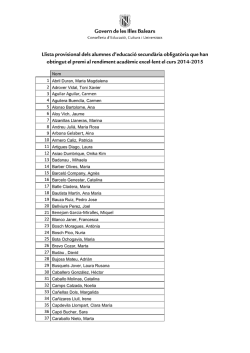 Llista provisional dels alumnes d`educació secundària obligatòria
