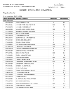 RELACIÓN DE NOTAS DE LA RECLAMACIÓN