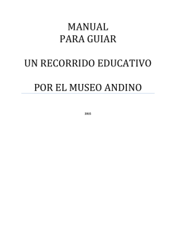 MANUAL PARA GUIAR UN RECORRIDO