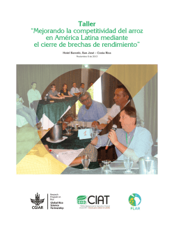 Taller “Mejorando la competitividad del arroz en América Latina