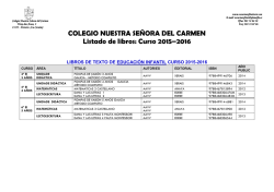 lista de libros para el curso 2015/16