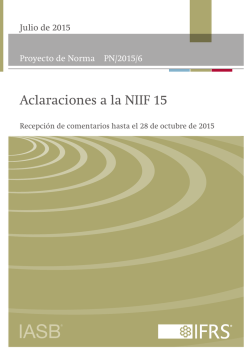 Proyecto de Norma Aclaraciones a la NIIF 15