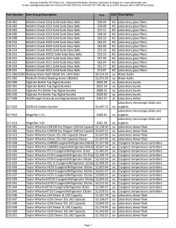 Jencons Scientific 2015 Price List