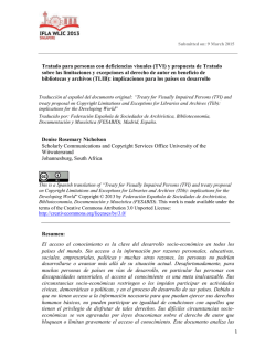 Tratado para personas con deficiencias visuales (TVI) y propuesta