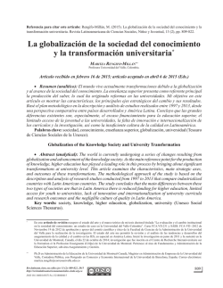 La globalización de la sociedad del conocimiento y la