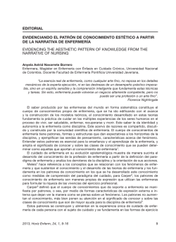 EDITORIAL EVIDENCIANDO EL PATRÓN DE CONOCIMIENTO