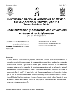 Concientización y desarrollo con envolturas en base al reciclaje