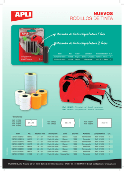 Recambio de tinta etiquetadora 1 línea Recambio de tinta