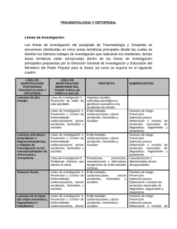 TRAUMATOLOGIA Y ORTOPEDIA. Líneas de